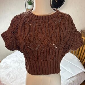 By Together Brown Knit Crop Top
